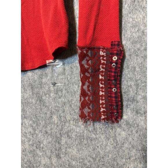 NWOT We The Free Art School Cuffed Long Sleeve Red Size Large - Picture 3 of 7